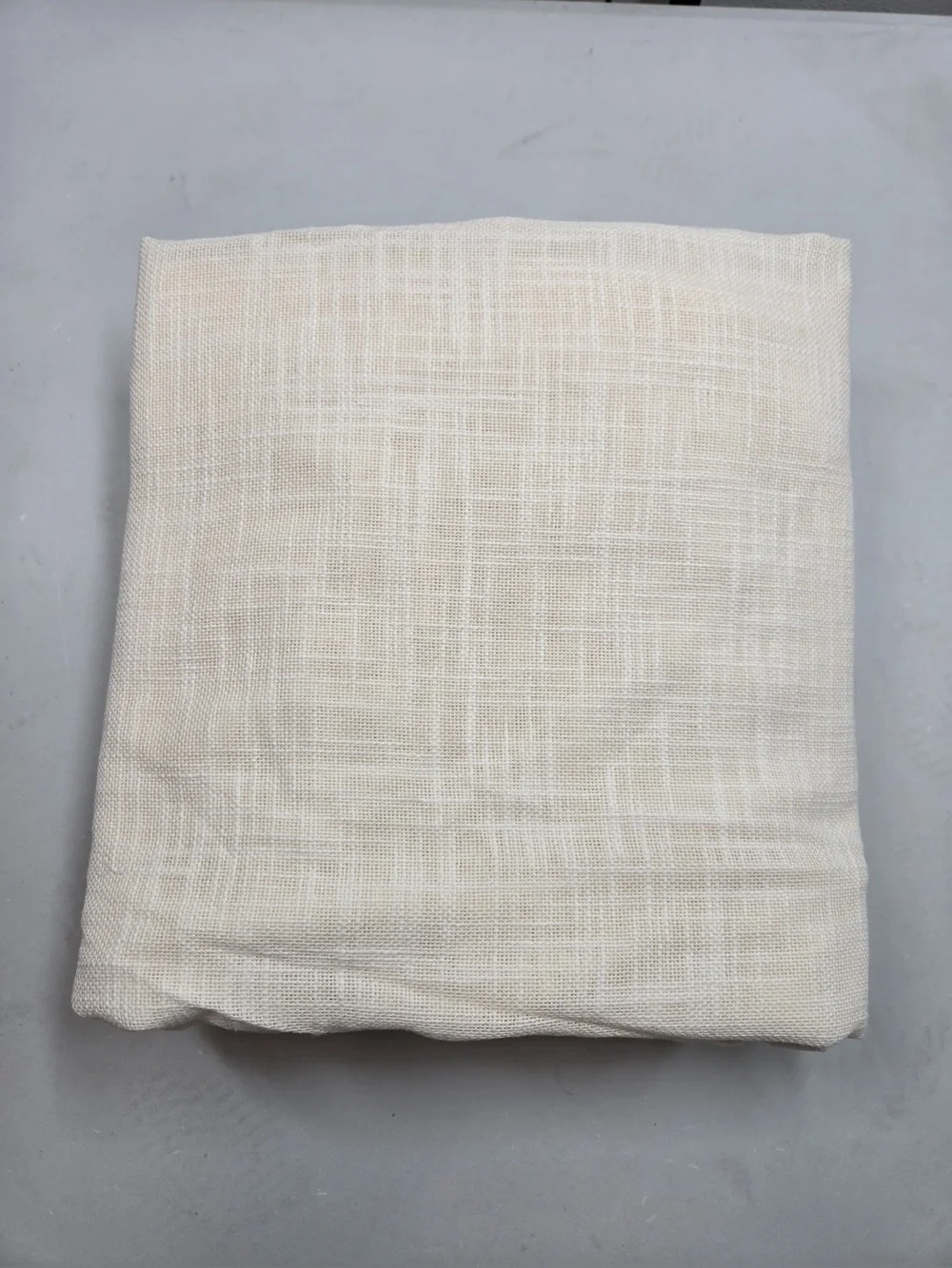 QUINCE Set Of 2 48x96 Cotton Sheer Curtains Ivory 0744
